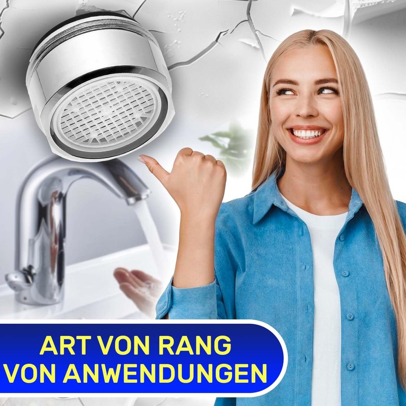 Aerator for taps with connection M24, made of chrome-plated brass,
