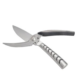 SAMFUNG Kitchen Poultry Shears, Anti-Slip Handle and Safety Lock, Poultry Scissors for Meat, Chicken, Bone, Turkey, Fish Vegetable Cutting (Stainless Steel Handle)