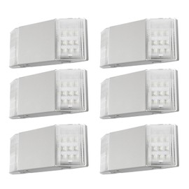 Spectsun 6 Packs Hardwired Emergency Exit Light Fixtures for Business, with Battery Backup, Two Head Adjustable LED Emergency Lighting, UL 924 Certified，AC 120/277V.