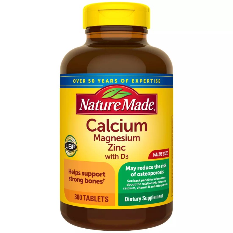 Nature Made Calcium, Magnesium Oxide, Zinc with Vitamin D3 Tablets,