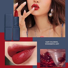 Conjunto de Lápiz Labial de Color de Labios 3pcsset, Lápiz Labial de Larga Duración Mate Clásico Kit de Lápiz Labial Cosmético de Maquillaje Labial...