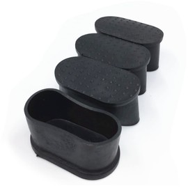 Autuwintor Black Rubber Leg Tips,Caps for Chair Legs,Oval Chair Leg Caps,1.18x2.36/30x60mm(Lxw),4 Pcs