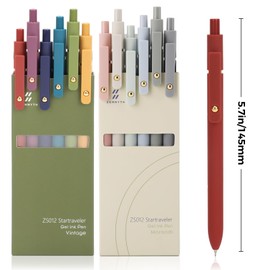 Ddaowanx Gel Pens, 12 Pcs 0.5mm Quick Dry Black Ink Pens Fine Point Smooth Writing Pens, Cute Office School Supplies Gifts for Women (12 Pcs Vintage+Morandi-Black Ink)