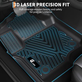 PrecisionAuto Floor Mats for 2017-2024 Ford F250/F350 SuperCrew Cab (Front & Rear, 2 Rows) Custom Fit TPE All-Weather Truck Floor Liners