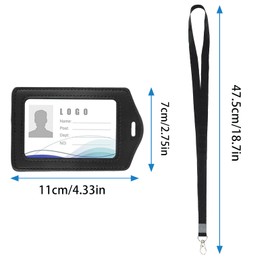 ID Card Holder with Strap – Bus Ticket Case Student Pack of 2 – ID Card Holder – ID Card Holder (Black)