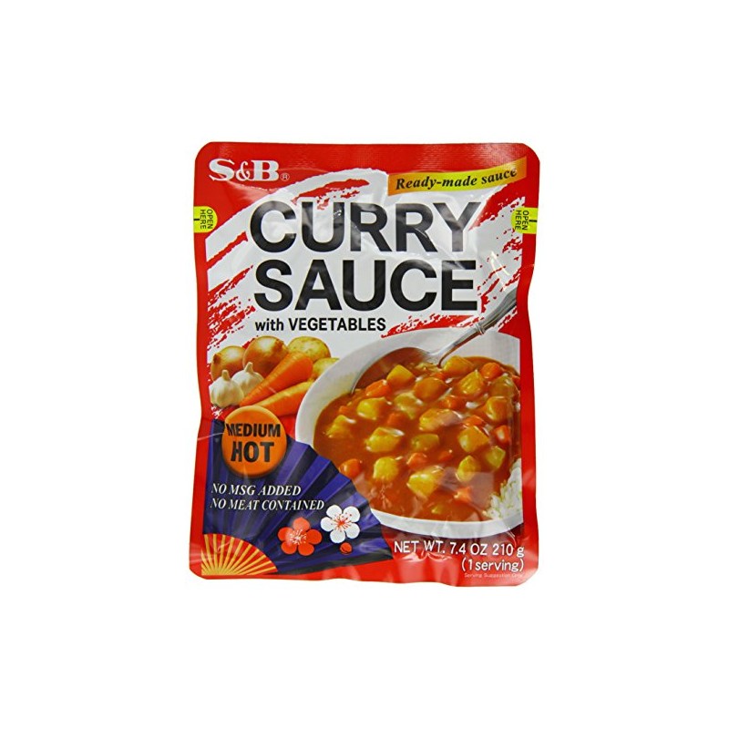 S&B Curry Sauce with Vegetables Medium Hot,7.4 Ounce (Pack of