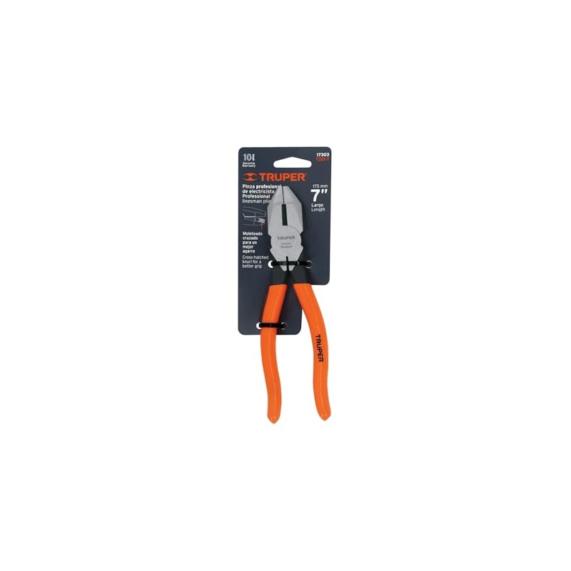Truper T201-7, Pinza profesional para electricista 7, mango de vinil