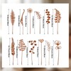 12 Pack Rusty Metal Garden Stakes, Rustic Metal Fern Leaf