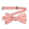 GUSLESON Rose Gold Bow Tie Mens Plain Color Silk Wedding