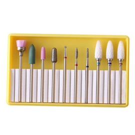 Ipetboom Professional Manicure Nail Drill Bits Set 6-Piece Tungsten Steel Ceramic Grinding Heads for Acrylic Gel Nails for Home and Salon Use