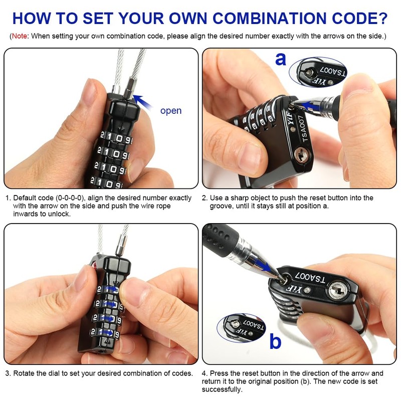 Flintronic TSA Luggage Locks, 1Pack TSA Combination Padlocks, 4-Digit Security