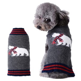 LATRAT Christmas Dog Jumper, Dog Jumper, Christmas Elk Clothing, Christmas Costume, Warm Puppy, Small, Medium Dogs (XXL, Grey Polar Bear)