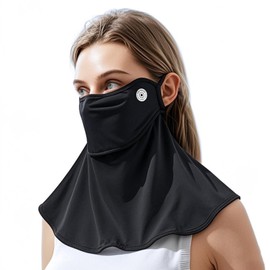 Driono Face Cover, Cool to Touch, UV Protection, No Stiffling, Open Design, Adjustable, Mask, UV Protection, Washable, Face Mask, Sunscreen, UV Protection, Sports Festival, Sports, Black