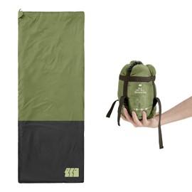 Warm Weather Sleeping Bag - Portable, Waterproof, Compact Lightweight, Comfort with Compression Sack - Great for Outdoor Camping, Backpacking & Hiking-1.57lb 82 "L x 33" W Fits Kids and Adults