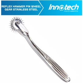 Innotech Diagnostic Reflex and Neurology Sensitivity Diagnostics 5-Piece Set with Nerve Wheel Reflex Hammer Bandage Scissors and Tuning Fork with 512 Hz and 128 Hz (Reflex Set)