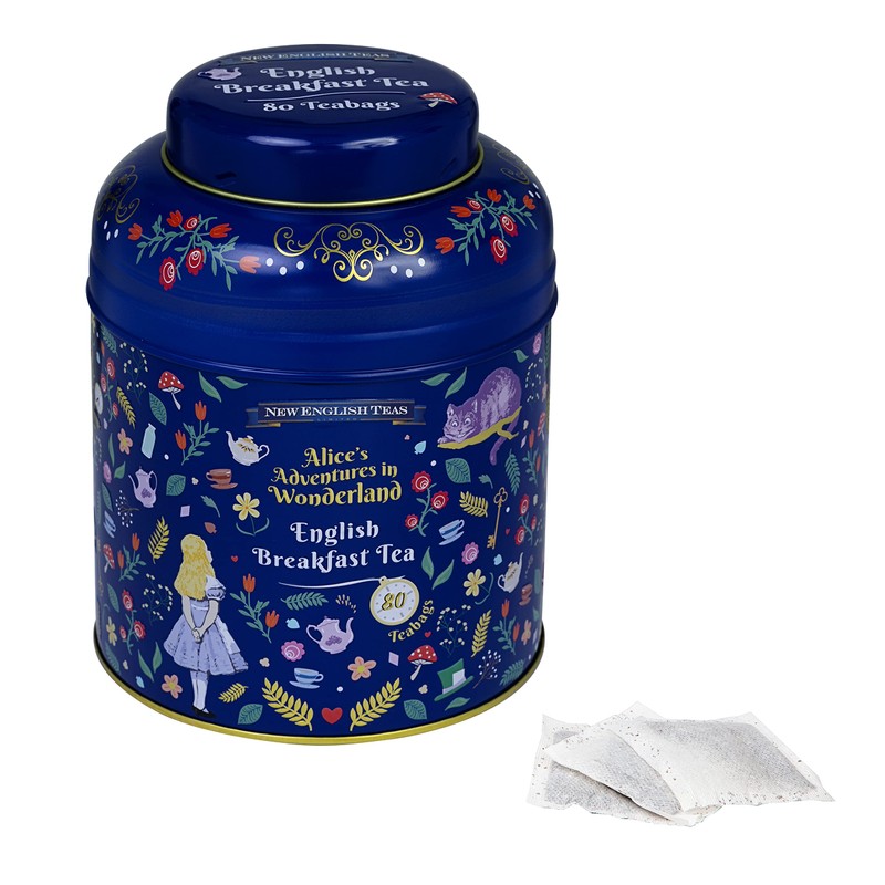 New English Teas Midnight Alice in Wonderland Tea Caddy with