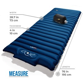 ZOOOBELIVES Extra Thickness | Wide Plus Sleeping Pad with Built-in Pump, Inflatable Camping Mattress of Ultimate Comfort for Car Camping, Tent, and Backpacking, Lightweight & Compact – Airlive2000P