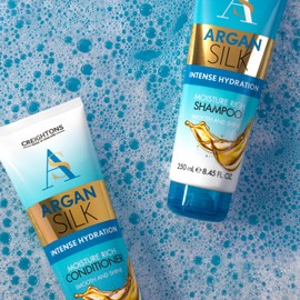 Creightons Argan Silk Moisture Rich Shampoo (250ml) - Professionally Formulated with Argan Oil from Morocco, Replenishes Moisture for Strength & Shine, For All Hair Types