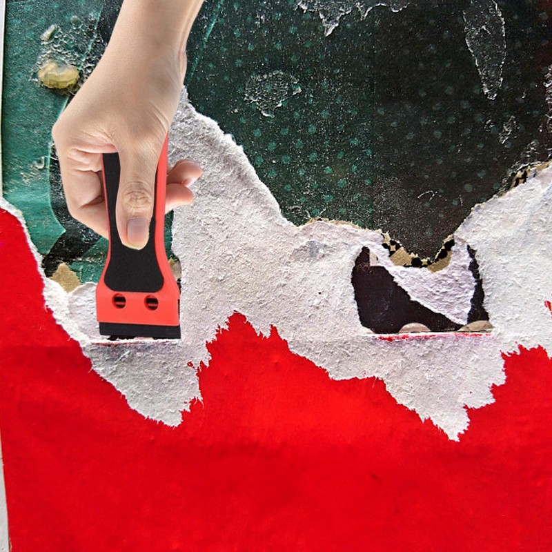 1PCS Scraper Cleaning Tool with 100pcs Plastic Replacement Blades, Sticker