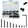 WZHUIDA 240 Piece M5 Screws Set, Black Metric Rounded Head