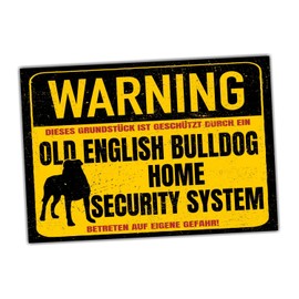 Old English Bulldog OEB Warning Security System Door Sign Dog Sign
