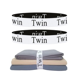 Yermivie 2 Pieces Bed Sheet Organizer Bands, Sheet Organizers and Storage Label Bands, Sheet Label for Bedding, Sheets Organizer for Closet,Sheet Keepers Linen Labels Bedding Bands (2Pcs Twin)