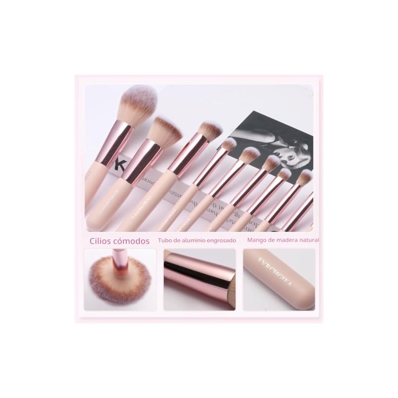 Set de 15 Brochas de Maquillaje de Viaje para Base,