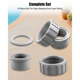 2 inches PVC Connector with 2 Nut Heater Flange Replace 006723F Fit for Raypack Pool Heater Parts, 2 Pack