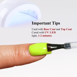 Neon Gel Polish, 0.5 Fl Oz Neon Yellow Gel Nail Polish Spring Summer Soak off LED UV Gel Nail Polish Art Starter Manicure Salon DIY Nail Gel Polish Design