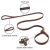 Wellbro Real Leather Slip Lead Dog Leash, Soft Adjustable Pet