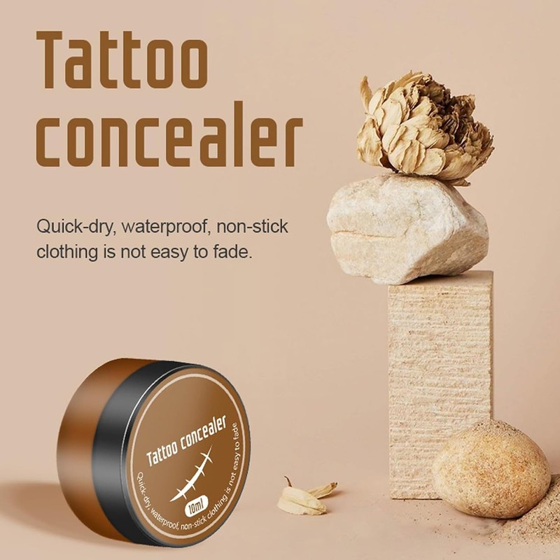 Tattoo Concealer Cream und 2PC Make-up-Schwämmchen für Finger, Tattoo Cover