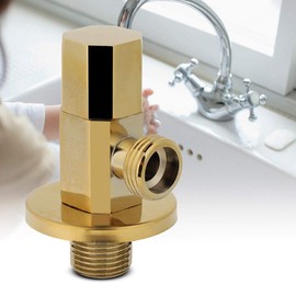 Faucet Angle Valve Brass Gold Water Angle Valve Bathroom Water Stop Valve Thread 1/2"