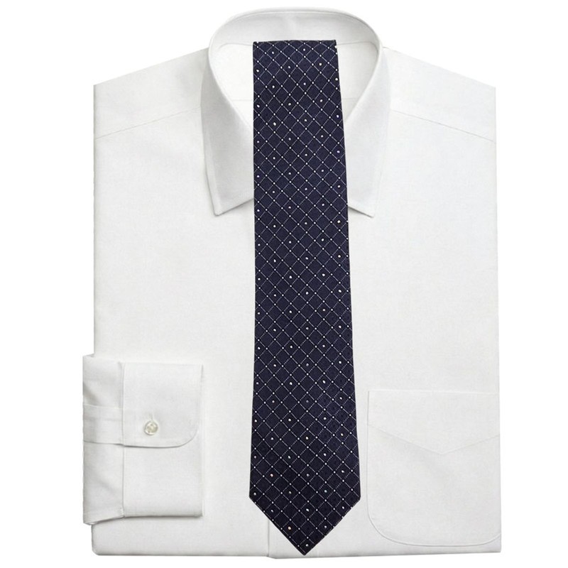 Thomas Bailey Silk Crystal Tie - Taurus Navy 8cm