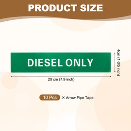 sourcing map Diesel Only Sticker Self-Stick DIESEL ONLY Marker Warning Label Signage 1-3/5 x 8 Inch for Pump Jugs Containers White on Green, Pack of 10