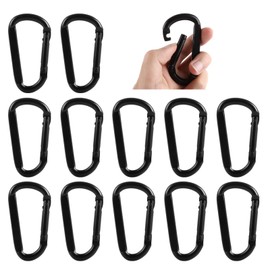 Acrux7 12 PCS Carabiner Clip, 3" Iron Heavy Duty Snap Hook Carabiner 660LBS Holding Capacity D Shaped Spring Hook Carabiners for Hammocks, Camping, Hiking, Keychains, Outdoor, Gym, Dog Leash