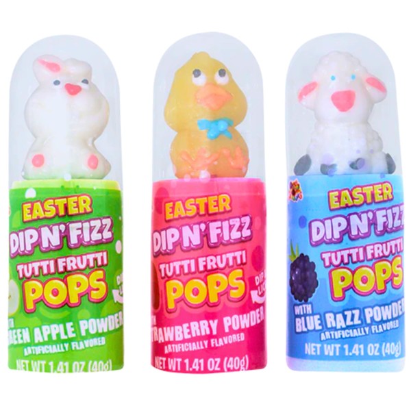 Easter Dipping Candy Pops, 3-Pack of Assorted Fruit Flavors with