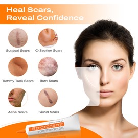 Strataderm Professional Scar Therapy Gel | Old and New Scars from General Surgery, Trauma, Wounds, Burns, Bites, Acne & Skin Disease | Reduces Redness, Discoloration, Discomfort & Itch | 20g (0.7oz)