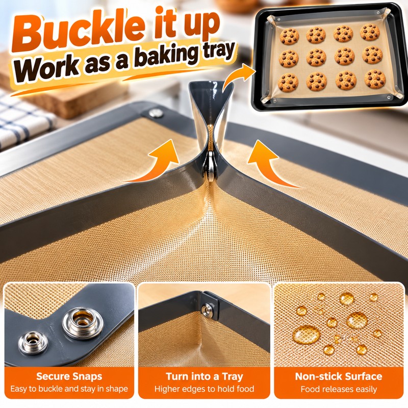 Reusable Silicone Baking Mat for Oven Cooking – Nonstick Foldable