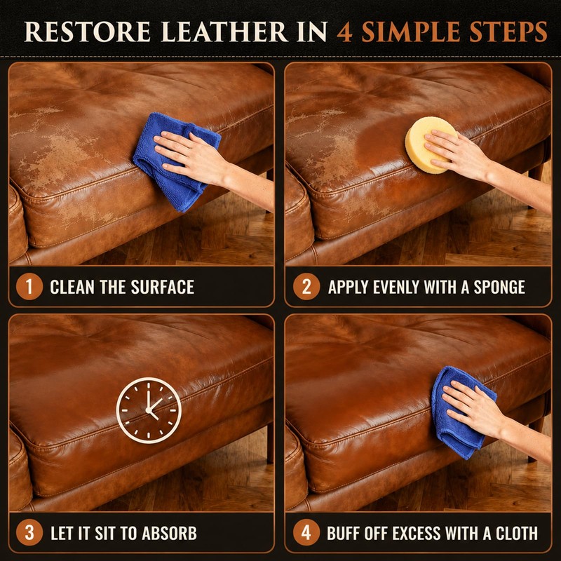 Leather Conditioner and Cleaner Balm for Couches, Car Seats, Boots