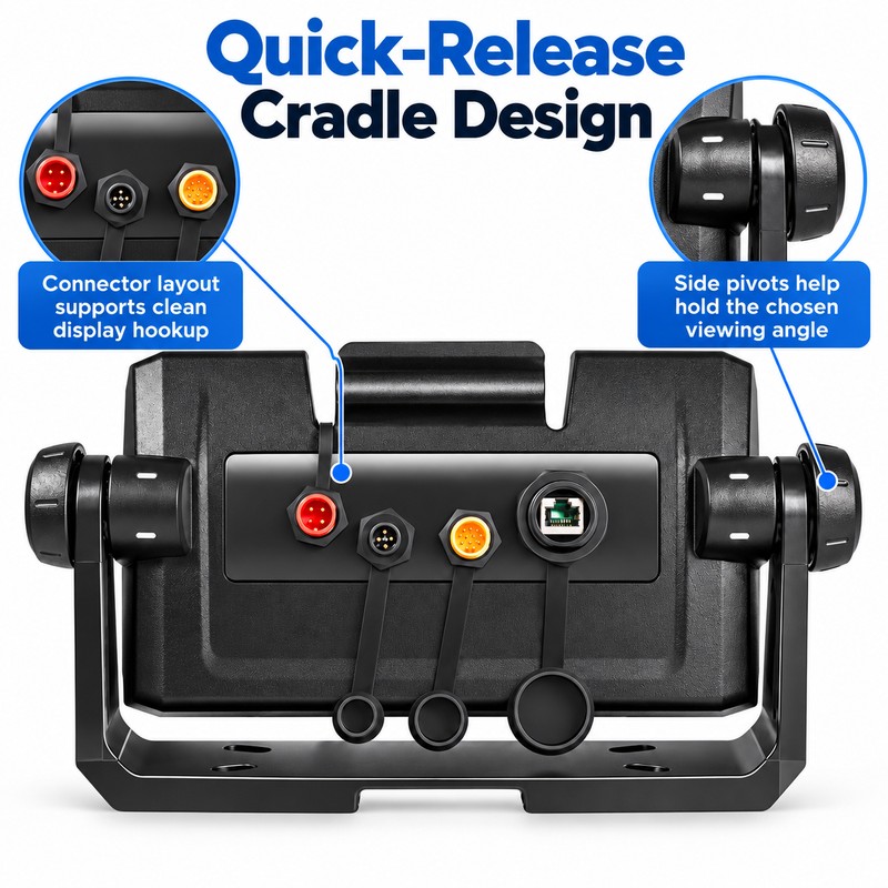 12-Pin Quick-Release Bail Mount for Fishfinder Installation – Adjustable Cradle