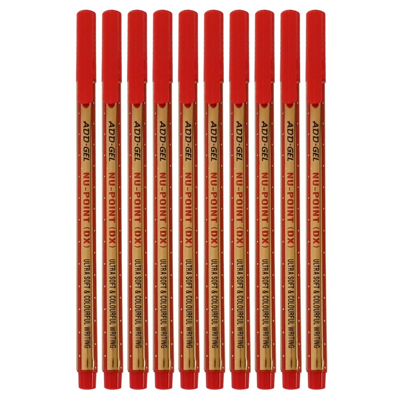 PointDX Fineliner Pens, RED, Fine Point (0.5mm), Pack of 10,