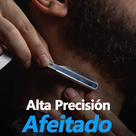 KIWOP Navaja para Afeitar, Maquinilla de Afeitar de Borde Recto con 30 Cuchillas en Total, Cuchillas Afiladas, Ángulo de Apertura de 270 °para Haz Que Tu Afeitado Sea más Limpio, Cómodo Agarre.