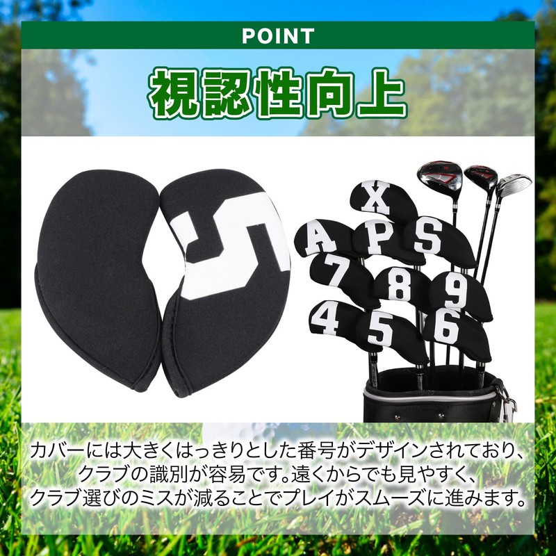SATOMO 10 Pcs Golf Iron Covers Headcovers with Counts Neoprene