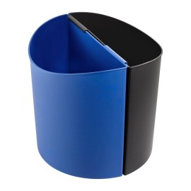 Safco 7 gal. Dual Desk-side Waste Recycling Receptacle Blue 7-9 Gallons