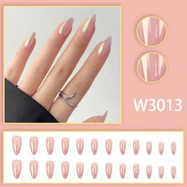 sandanfine Pressing style fake nails, reusable fake nails, fake nails, minimalist fake nails, fashionable fake nails, with Press on Nail Adhesive10