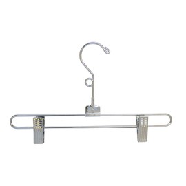 DBM 25 Pc Hangers Size 12" Chrome Metal Wire Pant Skirt Clip Pinch Grip Fixture Retail Display Adult Clothing