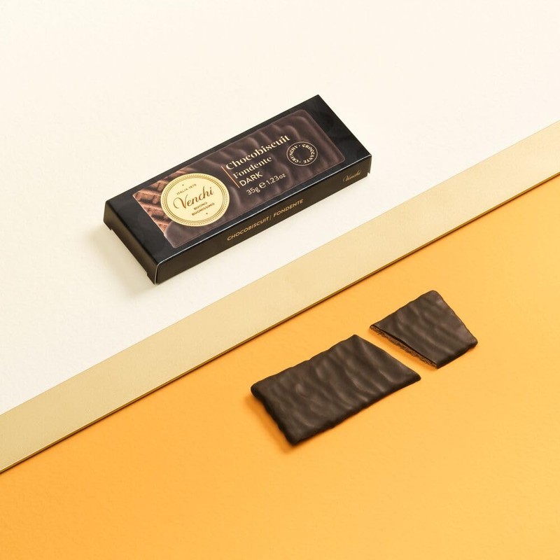 Venchi - ChocoBiscuit Snack, Double Biscuit Wafer Covered in Dark
