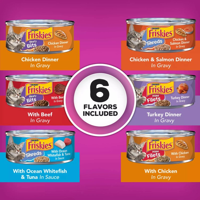 Purina Friskies Gravy Wet Cat Food, Variety Pack (5.5 oz.,