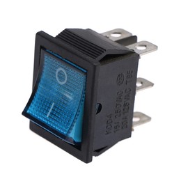 2X Blue Rocker Switch LED Backlight 6-Pin DPST ON/Off Car DC 12V/5A, AC 15A/250V