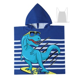 Athaelay Dinosaur Bath Towel for Toddler Boys Girls, Pool Hooded Towel for Kids, Bath Beach Poncho Mantle Swim Cover with Bag